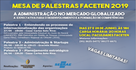 MESA DE PALESTRAS FACETEN 2019 MESA DE PALESTRAS FACETEN 2019